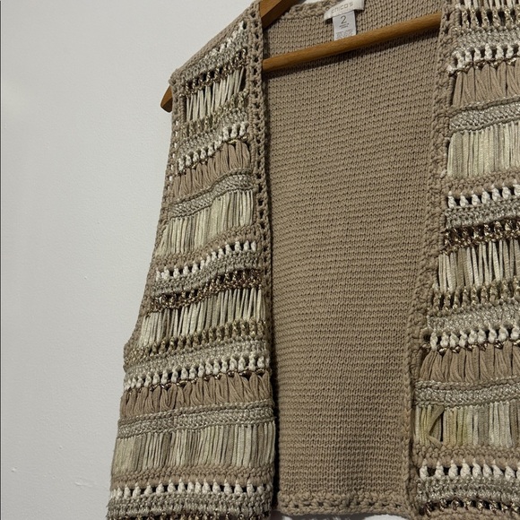 Chicos beige cream crochet detailed vest - Picture 3 of 12